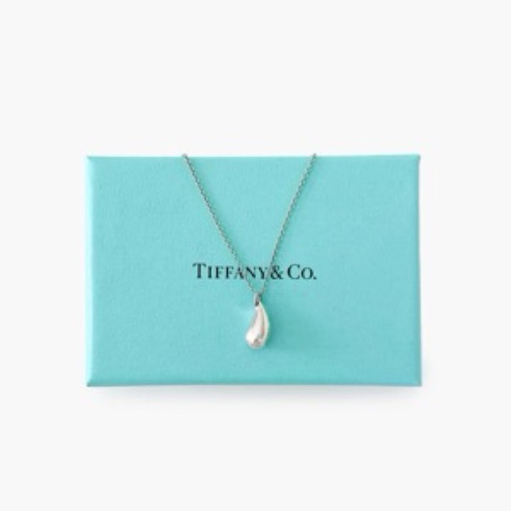 Tiffany & Co. Elsa Peretti Turquoise Teardrop Sterling Silver Necklace 16” - Picture 8 of 11